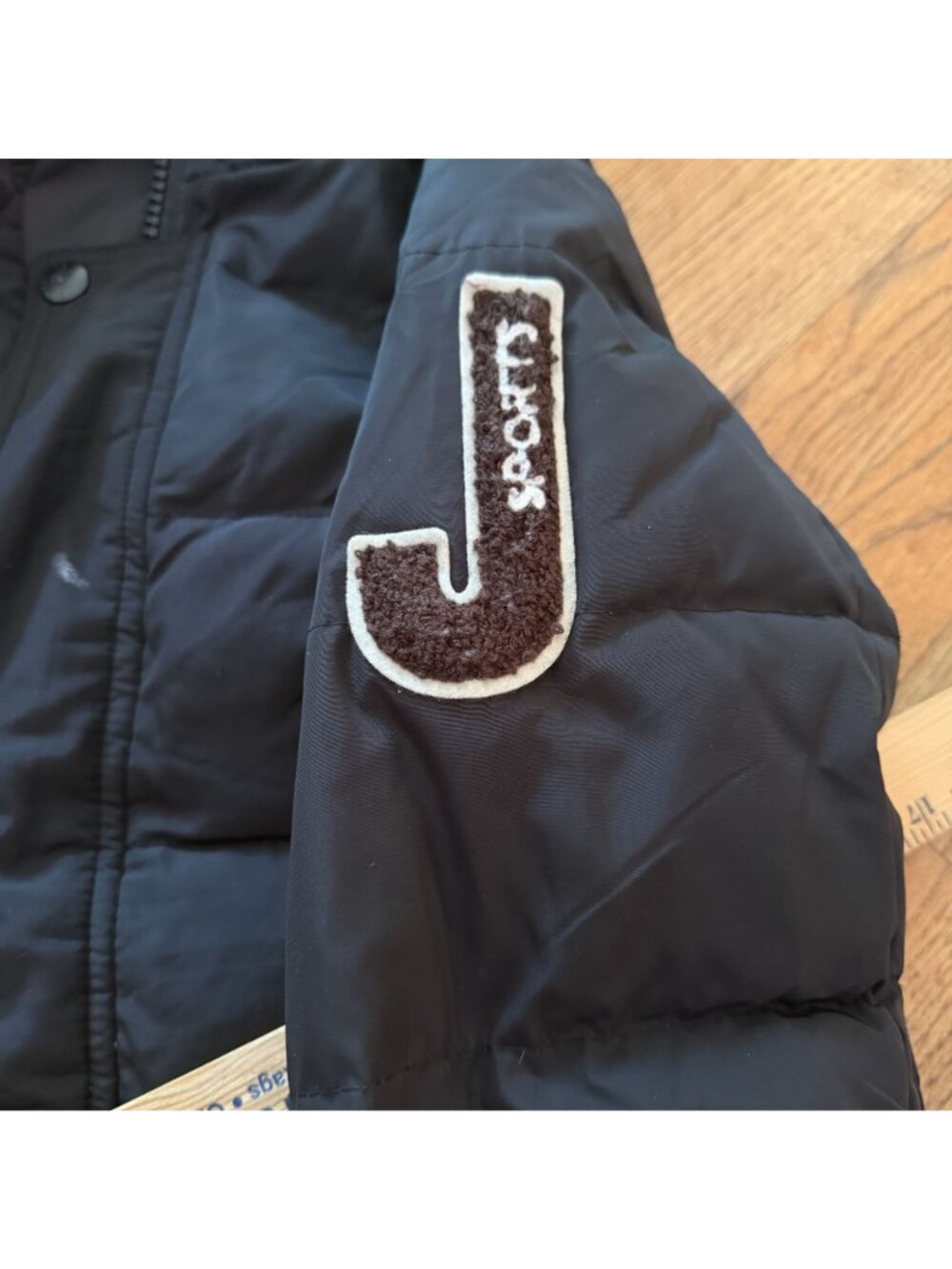 J Sports Hooded Black Coat Jacket Youth XL 13-14 Warm Coat - Picture 5 of 9